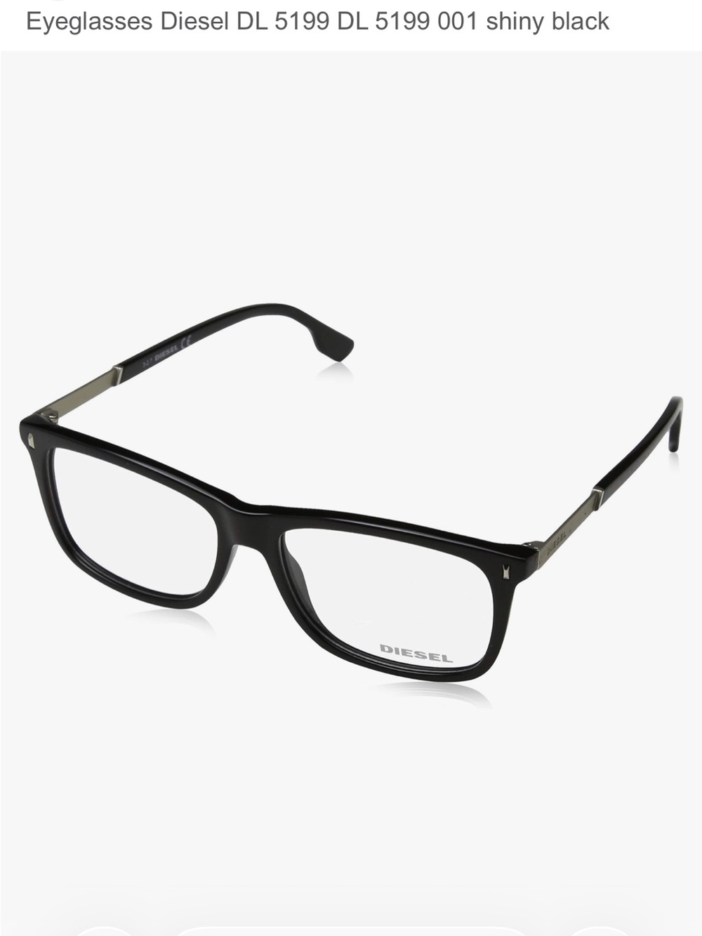 Diesel Eyeglasses DL 5199-3 col. 001 53-15 145 Shiny Black Frames Unisex